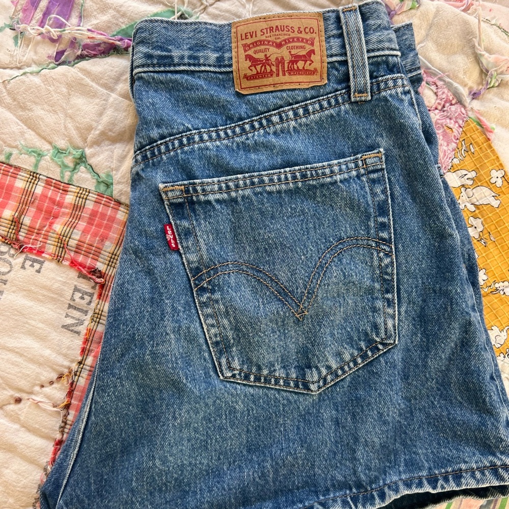 Levi's High-Waisted Blue Denim Shorts